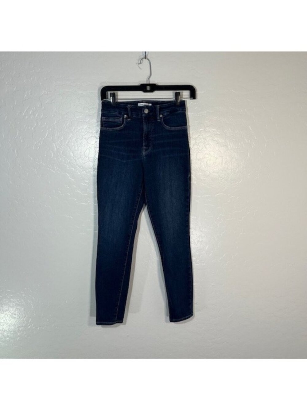 Good American Jeans Womens 0 25 Good Legs Crop Stretch Denim Dark Wash